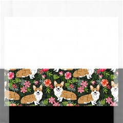 Welsh Corgi Hawaiian Pattern Florals Tropical Summer Dog Rectangular Jigsaw Puzzl by Celenk