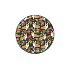 Welsh Corgi Hawaiian Pattern Florals Tropical Summer Dog Hat Clip Ball Marker (4 Pack) by Celenk