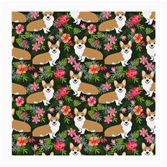 Welsh Corgi Hawaiian Pattern Florals Tropical Summer Dog Medium Glasses Cloth by Celenk