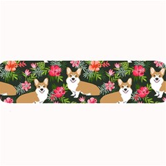 Welsh Corgi Hawaiian Pattern Florals Tropical Summer Dog Large Bar Mats by Celenk