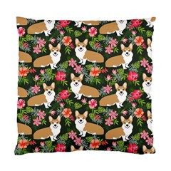 Welsh Corgi Hawaiian Pattern Florals Tropical Summer Dog Standard Cushion Case (one Side) by Celenk