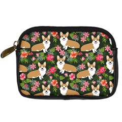 Welsh Corgi Hawaiian Pattern Florals Tropical Summer Dog Digital Camera Cases by Celenk