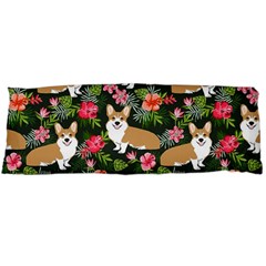 Welsh Corgi Hawaiian Pattern Florals Tropical Summer Dog Body Pillow Case (dakimakura) by Celenk