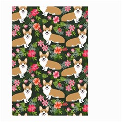 Welsh Corgi Hawaiian Pattern Florals Tropical Summer Dog Small Garden Flag (two Sides) by Celenk