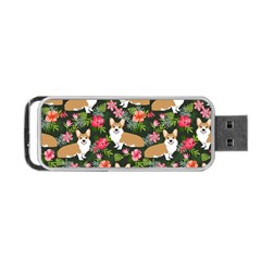 Welsh Corgi Hawaiian Pattern Florals Tropical Summer Dog Portable Usb Flash (one Side) by Celenk