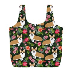 Welsh Corgi Hawaiian Pattern Florals Tropical Summer Dog Full Print Recycle Bags (l)  by Celenk