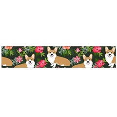 Welsh Corgi Hawaiian Pattern Florals Tropical Summer Dog Large Flano Scarf  by Celenk