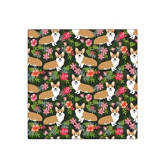 Welsh Corgi Hawaiian Pattern Florals Tropical Summer Dog Satin Bandana Scarf by Celenk