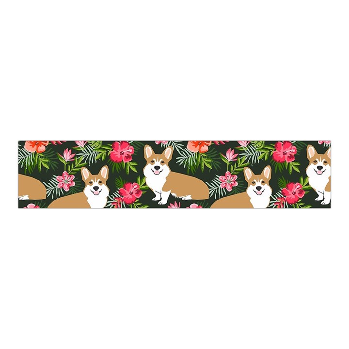 Welsh Corgi Hawaiian Pattern Florals Tropical Summer Dog Velvet Scrunchie