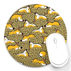 Sleeping Corgi Round Mousepads by Celenk