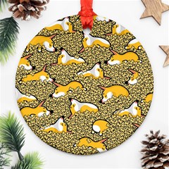 Sleeping Corgi Ornament (round) by Celenk