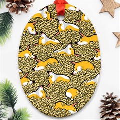 Sleeping Corgi Ornament (oval) by Celenk