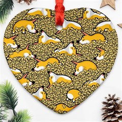 Sleeping Corgi Ornament (heart) by Celenk