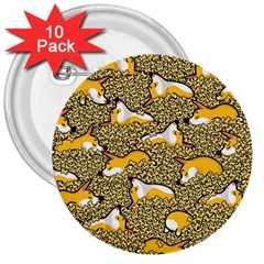 Sleeping Corgi 3  Buttons (10 Pack)  by Celenk