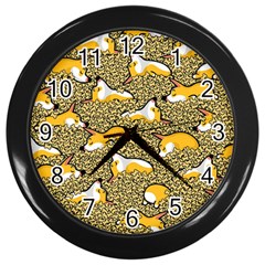 Sleeping Corgi Wall Clocks (black) by Celenk