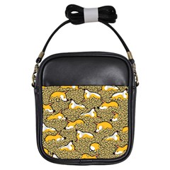 Sleeping Corgi Girls Sling Bags by Celenk