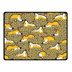 Sleeping Corgi Double Sided Fleece Blanket (small)  by Celenk