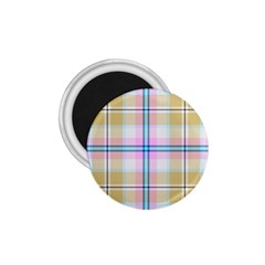 Pink And Yellow Plaid 1 75  Magnets by allthingseveryone