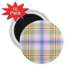 Pink And Yellow Plaid 2 25  Magnets (10 Pack)  by allthingseveryone