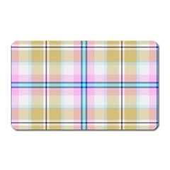 Pink And Yellow Plaid Magnet (rectangular) by allthingseveryone