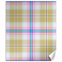 Pink And Yellow Plaid Canvas 8  X 10  by allthingseveryone