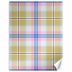 Pink And Yellow Plaid Canvas 18  X 24   by allthingseveryone