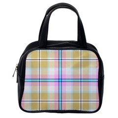 Pink And Yellow Plaid Classic Handbags (one Side) by allthingseveryone