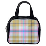 Pink And Yellow Plaid Classic Handbags (2 Sides) Back