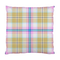 Pink And Yellow Plaid Standard Cushion Case (one Side) by allthingseveryone