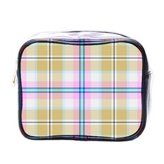 Pink And Yellow Plaid Mini Toiletries Bags by allthingseveryone