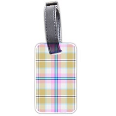 Pink And Yellow Plaid Luggage Tags (two Sides) by allthingseveryone