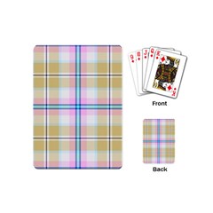 Pink And Yellow Plaid Playing Cards (mini)  by allthingseveryone