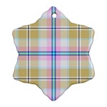 Pink And Yellow Plaid Ornament (Snowflake) Front