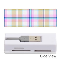 Pink And Yellow Plaid Memory Card Reader (stick)  by allthingseveryone