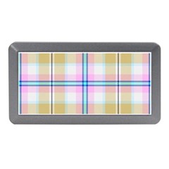 Pink And Yellow Plaid Memory Card Reader (mini) by allthingseveryone