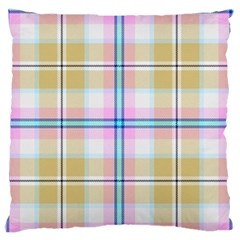 Pink And Yellow Plaid Standard Flano Cushion Case (two Sides) by allthingseveryone