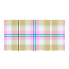 Pink And Yellow Plaid Satin Wrap by allthingseveryone