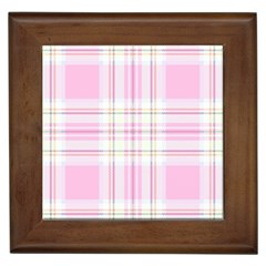 Pink Pastel Plaid Framed Tiles by allthingseveryone