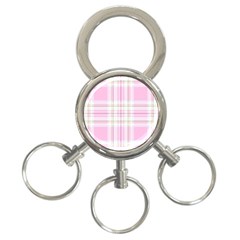 Pink Pastel Plaid 3-ring Key Chains by allthingseveryone