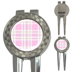 Pink Pastel Plaid 3-in-1 Golf Divots by allthingseveryone