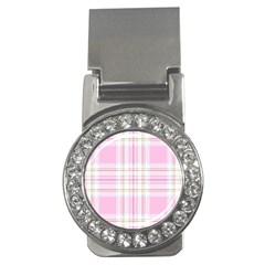 Pink Pastel Plaid Money Clips (cz)  by allthingseveryone