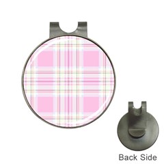 Pink Pastel Plaid Hat Clips With Golf Markers by allthingseveryone