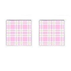 Pink Pastel Plaid Cufflinks (square) by allthingseveryone