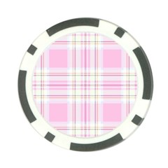 Pink Pastel Plaid Poker Chip Card Guard by allthingseveryone