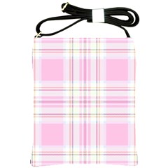 Pink Pastel Plaid Shoulder Sling Bags by allthingseveryone