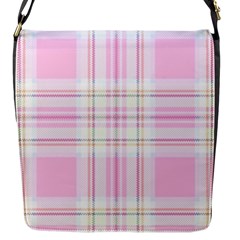 Pink Pastel Plaid Flap Messenger Bag (s) by allthingseveryone