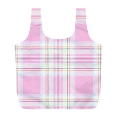 Pink Pastel Plaid Full Print Recycle Bags (l)  by allthingseveryone