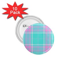 Blue And Pink Pastel Plaid 1 75  Buttons (10 Pack) by allthingseveryone