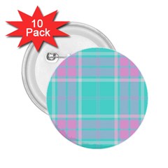 Blue And Pink Pastel Plaid 2 25  Buttons (10 Pack)  by allthingseveryone