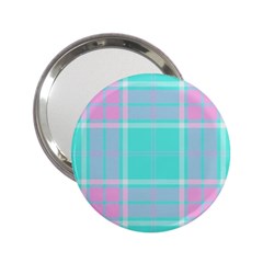 Blue And Pink Pastel Plaid 2 25  Handbag Mirrors by allthingseveryone